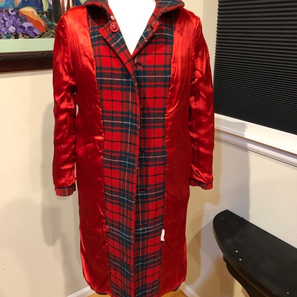 Pendleton Wool Red Plaid Coat Vtg. 50's - Small Perfect for Fall & the Holidays - Picture 9 of 15